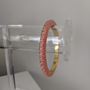 Lilly Pulitzer Pink and Gold Basket weave Bangle